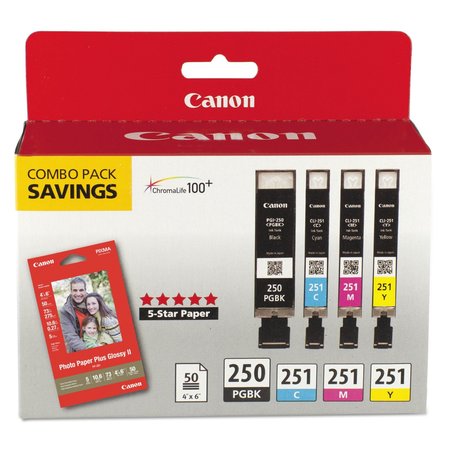Canon Ink Cartridge, Pgi-250 Black, Combo, PK4 6497B004